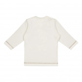 Памучна блуза с пате за бебе, бяла Benetton 226346 3
