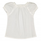 Памучна блуза с ластичен набор, бяла Benetton 226358 3