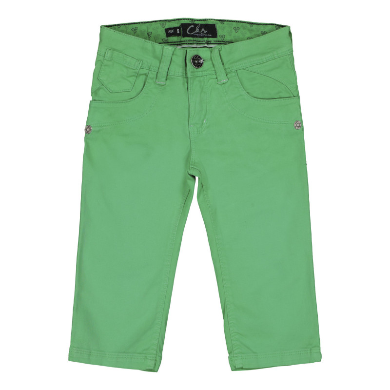 Памучен панталон за момиче зелен  226690