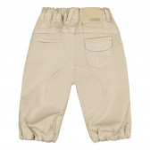 Памучен панталон с цип в края на крачолите за бебе, бежов Fendi 226723 3