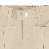 Памучен панталон с цип в края на крачолите за бебе, бежов Fendi 226724 2
