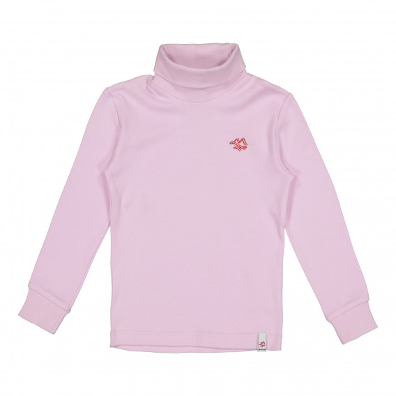 Памучна блуза с дълъг ръкав и бродерия за момиче, розова Maser Austria 226728 