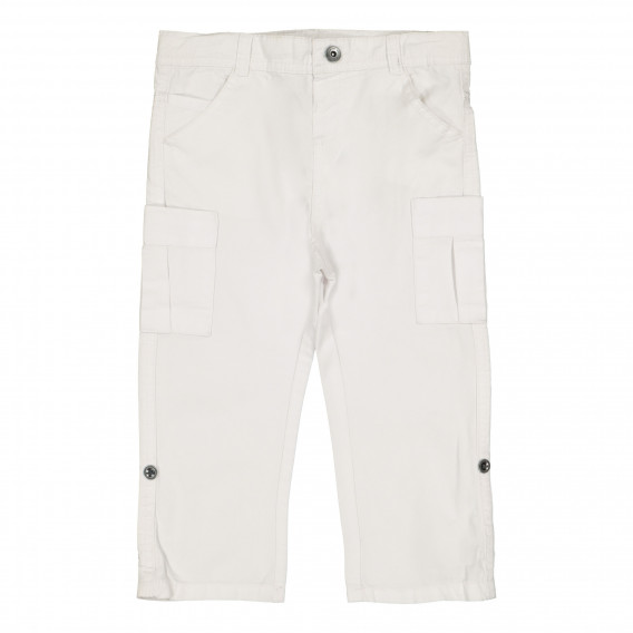 Памучен панталон за момче бял Tape a l'oeil 226761 