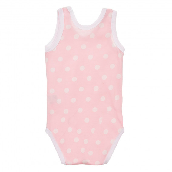 Комплект от два броя памучни бодита за бебе, бяло и розово Benetton 226838 2