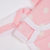Комплект от два броя памучни бодита за бебе, бяло и розово Benetton 226841 5