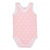 Комплект от два броя памучни бодита за бебе, бяло и розово Benetton 226842 6