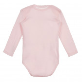 Комплект от два броя памучни бодита с дълъг ръкав за бебе, бяло и розово Benetton 226872 6