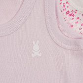 Комплект два броя памучни бодита за бебе, розово и лилаво Benetton 226883 5