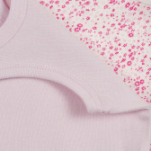 Комплект два броя памучни бодита за бебе, розово и лилаво Benetton 226884 6