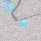 Памучен потник с надпис на бранда за бебе, сив Benetton 227059 3