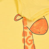 Памучен потник с принт на жираф за бебе, жълт Benetton 227162 3