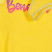 Памучен потник с надпис на бранда, жълт Benetton 227270 3