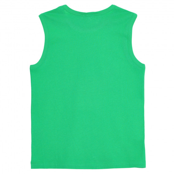 Памучен потник с логото на бранда, зелен Benetton 227375 4