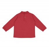 Памучна блуза с дълъг ръкав за бебе, червена  Benetton 227605 3