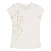 Тениска с графичен принт за момиче бяла Armani 227676 