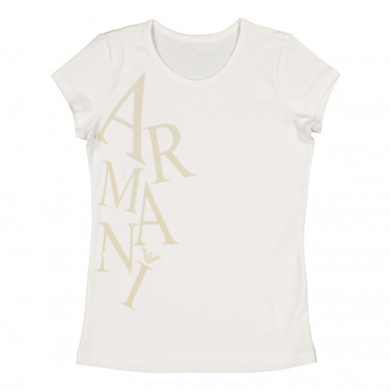 Тениска с графичен принт за момиче бяла Armani 227676 