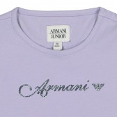 Блуза с дълъг ръкав за момиче лилава Armani 227690 2