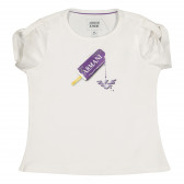 Тениска с фигурален принт за момиче бяла Armani 227691 