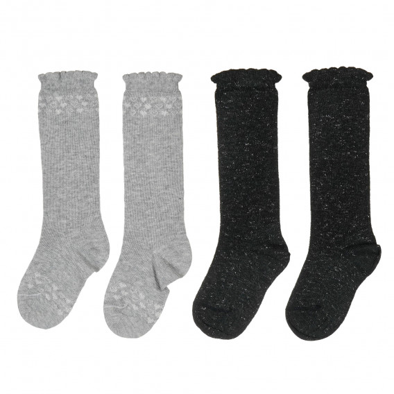 Комплект от два броя чорапи в черно и сиво за момиче Chicco 227778 