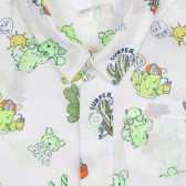 Памучна риза с графичен принт за бебе, бяла Benetton 227814 2