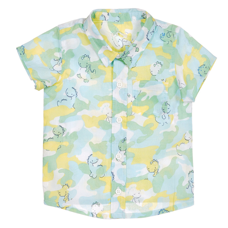 Памучна риза с графичен принт за бебе, многоцветна  227817