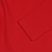 Памучна блуза с поло яка, червена Benetton 227851 3