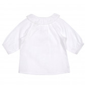 Памучна блуза с обла яка за бебе, бяла Benetton 227856 4