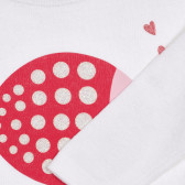 Памучна блуза с щампа на риба за бебе, бяла Benetton 227917 3