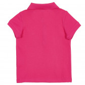 Памучна блуза с къс ръкав и яка, тъмно розова Benetton 227946 4
