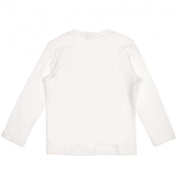 Памучна блуза с графичен принт, бяла Benetton 228016 4