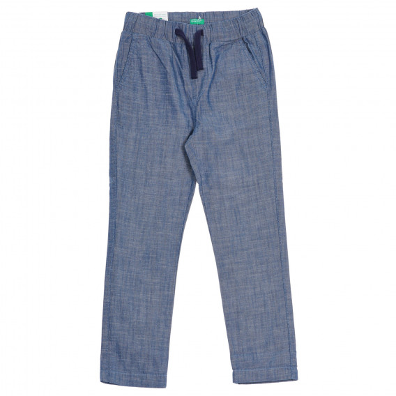 Памучен спортно - елегантен панталон, син Benetton 228053 