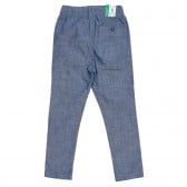 Памучен спортно - елегантен панталон, син Benetton 228056 4