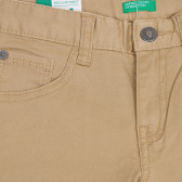 Памучен дънков панталон, бежов Benetton 228070 2