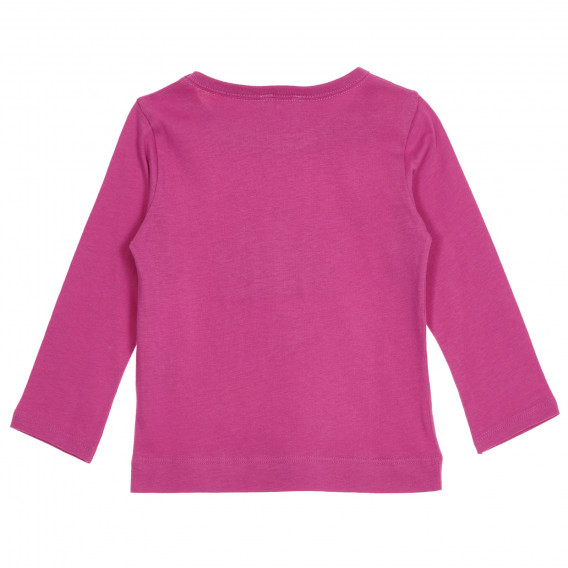Памучна блуза с апликация, розова Benetton 228144 4