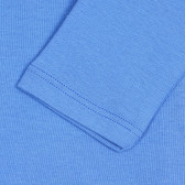 Памучна блуза с брокатена щампа, синя Benetton 228175 3