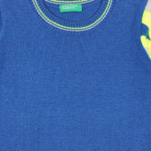 Пуловер с акцент на ръкава за бебе, син Benetton 228211 2
