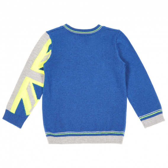 Пуловер с акцент на ръкава за бебе, син Benetton 228213 4