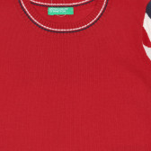Пуловер с акцент на ръкава за бебе, червен Benetton 228219 2