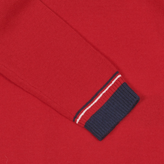 Пуловер с акцент на ръкава за бебе, червен Benetton 228220 3