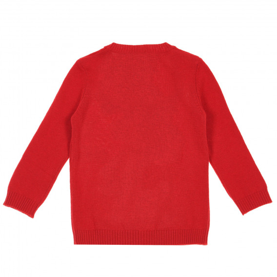 Пуловер с весела апликация, червен Benetton 228257 4