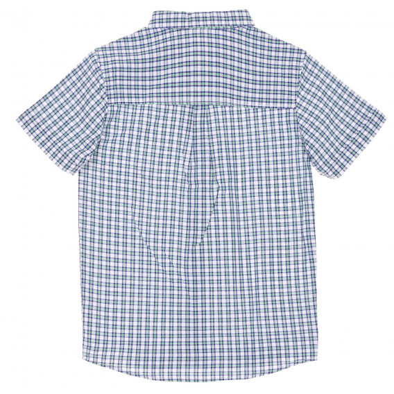 Памучна карирана риза с къс ръкав, многоцветна Benetton 228269 4