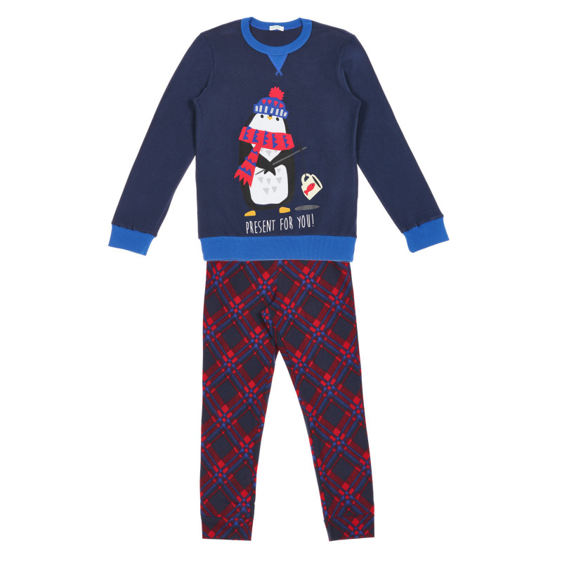Памучна пижама с щампа на пингвин, многоцветна  228296