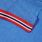Памучна тениска с червени кантове и надпис за бебе, синя Benetton 228320 3
