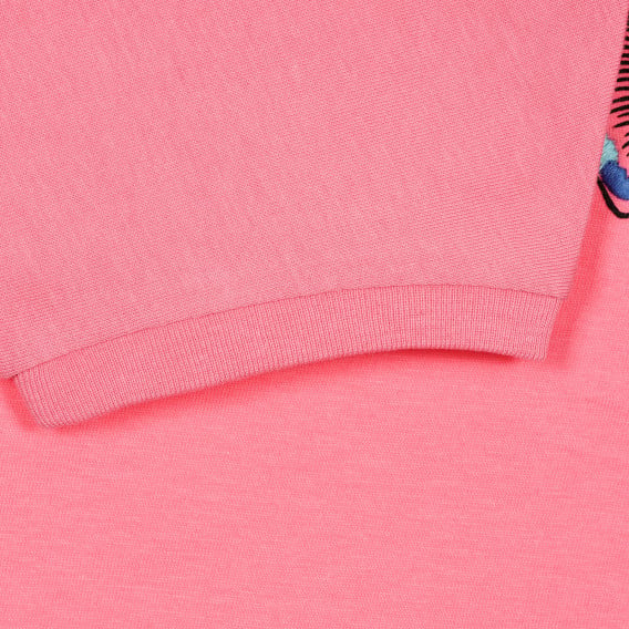 Памучна блуза с къс ръкав и щампа, розова Benetton 228352 3