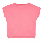 Памучна блуза с къс ръкав и щампа, розова Benetton 228353 4