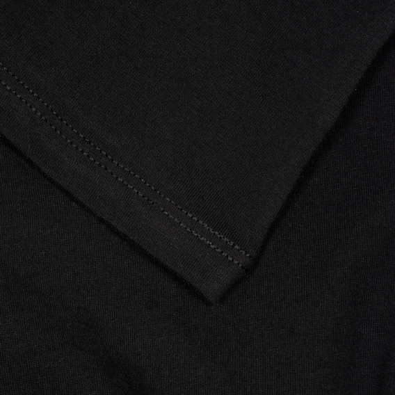 Памучна тениска с фигурален принт и надпис на бранда за бебе, черна Benetton 228392 3