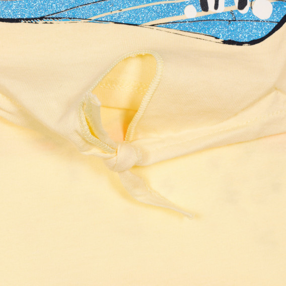Памучна тениска с щампа, жълта Benetton 228452 3