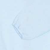 Памучна блуза с дълъг ръкав и панделка, светло синя Benetton 228496 3