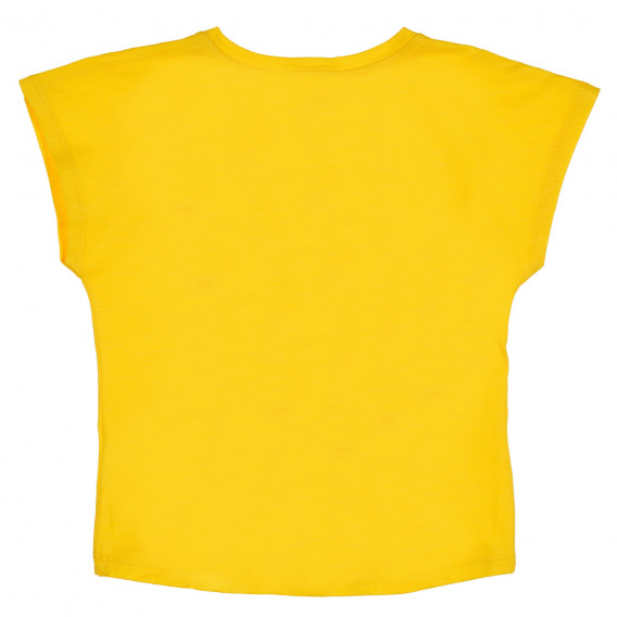 Памучна тениска с графичен принт за бебе, жълта Benetton 228567 4