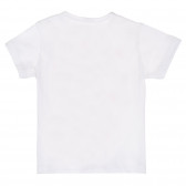 Памучна тениска с графичен принт, бяла Benetton 228579 4